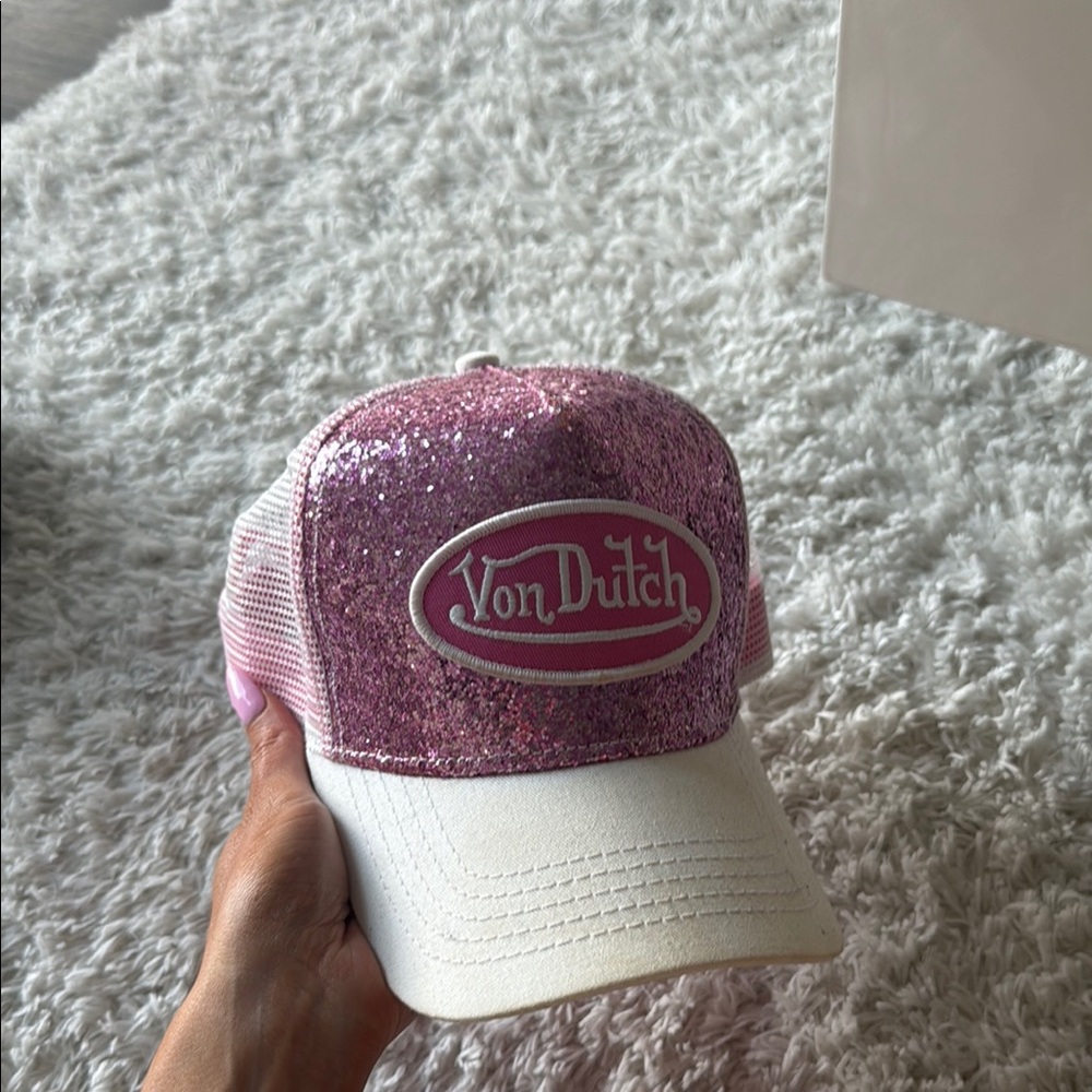 Von Dutch Pink Glitter Cap